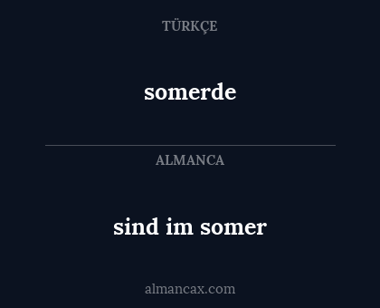 somerde - sind im somer
