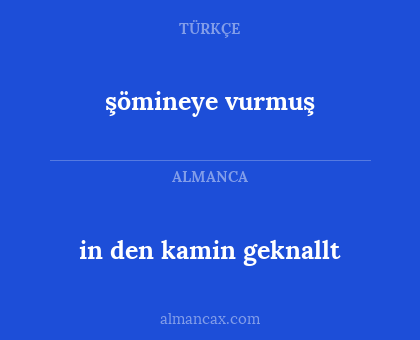 şömineye vurmuş - in den kamin geknallt
