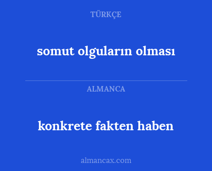 somut olguların olması - konkrete fakten haben