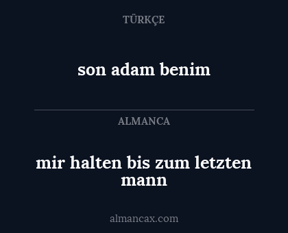 son adam benim - mir halten bis zum letzten mann