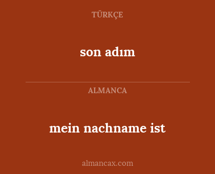 son adım - mein nachname ist