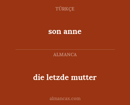 die letzde mutter - son anne