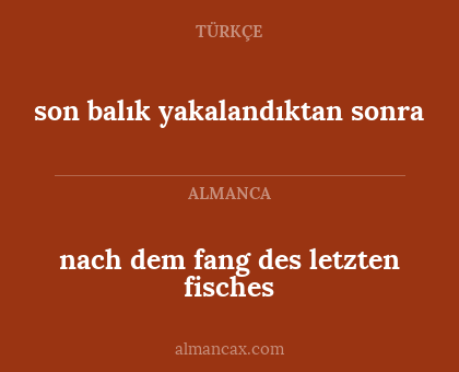 son balık yakalandıktan sonra - nach dem fang des letzten fisches