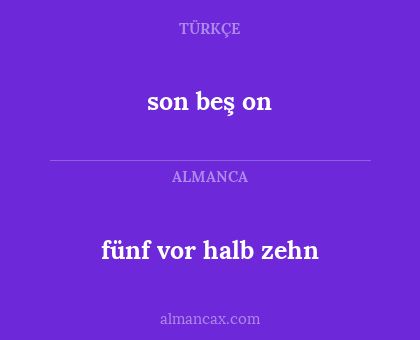 fünf vor halb zehn - son beş on