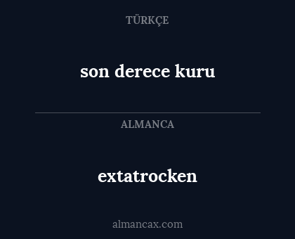 son derece kuru - extatrocken