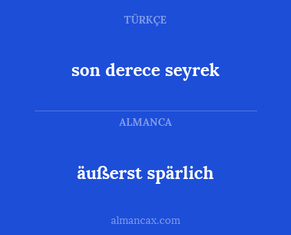 äußerst spärlich - son derece seyrek