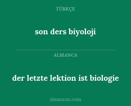 son ders biyoloji - der letzte lektion ist biologie