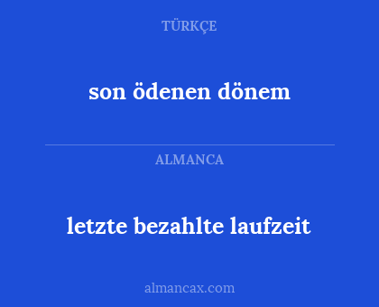 son ödenen dönem - letzte bezahlte laufzeit