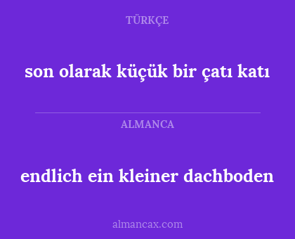 endlich ein kleiner dachboden - son olarak küçük bir çatı katı