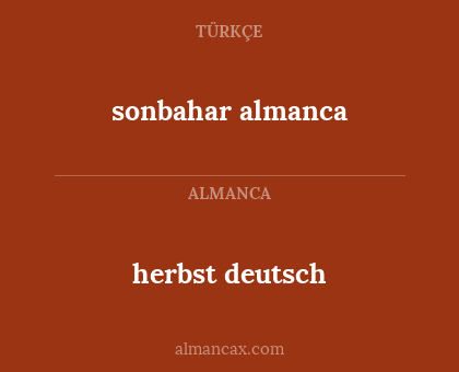 sonbahar almanca - herbst deutsch