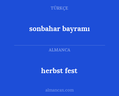 sonbahar bayramı - herbst fest
