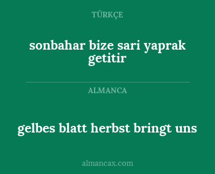 sonbahar bize sari yaprak getitir - gelbes blatt herbst bringt uns
