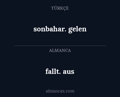 fallt. aus - sonbahar. gelen