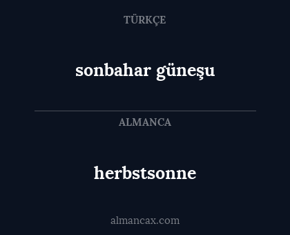 sonbahar güneşu - herbstsonne