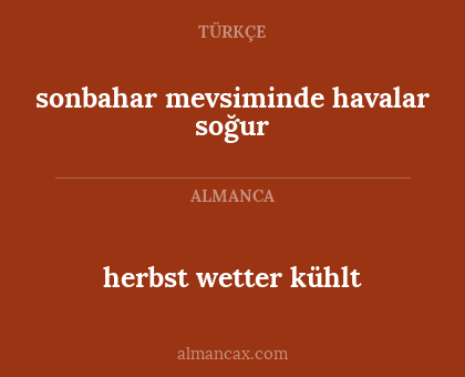 sonbahar mevsiminde havalar soğur - herbst wetter kühlt