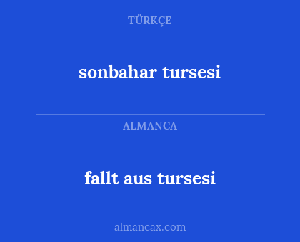 fallt aus tursesi - sonbahar tursesi