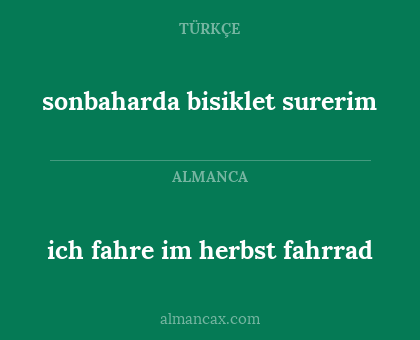 ich fahre im herbst fahrrad - sonbaharda bisiklet surerim