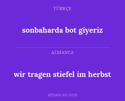 wir tragen stiefel im herbst - sonbaharda bot giyeriz