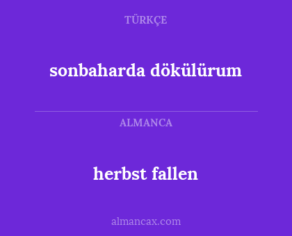 herbst fallen - sonbaharda dökülürum