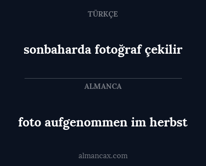 foto aufgenommen im herbst - sonbaharda fotoğraf çekilir