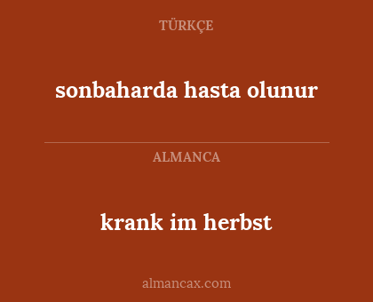 krank im herbst - sonbaharda hasta olunur