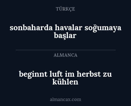 beginnt luft im herbst zu kühlen - sonbaharda havalar soğumaya başlar
