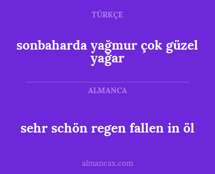 sehr schön regen fallen in öl - sonbaharda yağmur çok güzel yağar