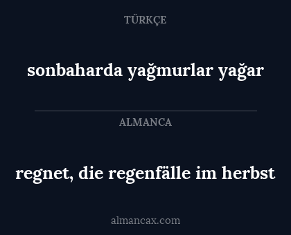 regnet, die regenfälle im herbst - sonbaharda yağmurlar yağar