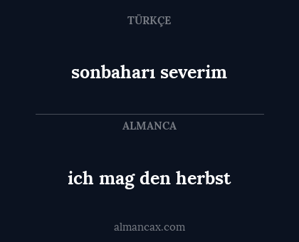 sonbaharı severim - ich mag den herbst