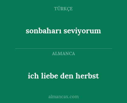 ich liebe den herbst - sonbaharı seviyorum