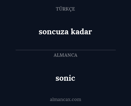 sonic - soncuza kadar