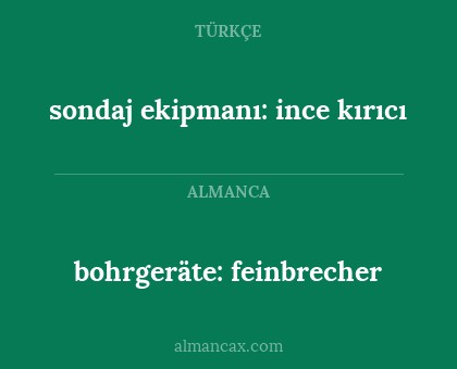 bohrgeräte: feinbrecher - sondaj ekipmanı: ince kırıcı