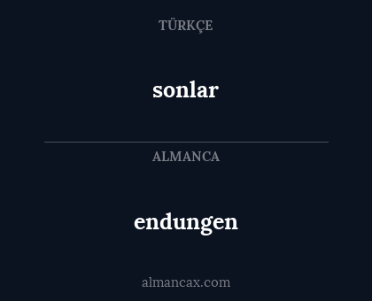 sonlar - endungen