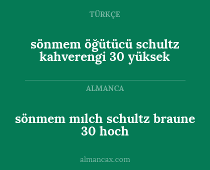 sönmem mılch schultz braune 30 hoch - sönmem öğütücü schultz kahverengi 30 yüksek