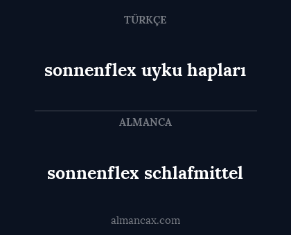 sonnenflex schlafmittel - sonnenflex uyku hapları