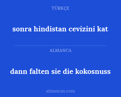 sonra hindistan cevizini kat - dann falten sie die kokosnuss