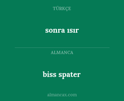 biss spater - sonra ısır