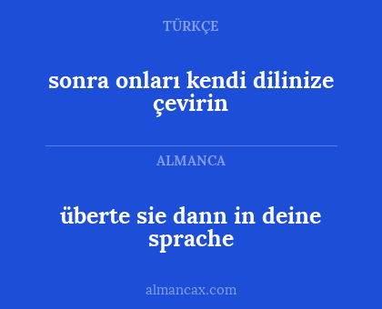 sonra onları kendi dilinize çevirin - überte sie dann in deine sprache