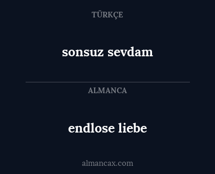 sonsuz sevdam - endlose liebe