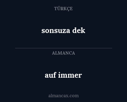 auf immer - sonsuza dek