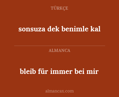 bleib für immer bei mir - sonsuza dek benimle kal