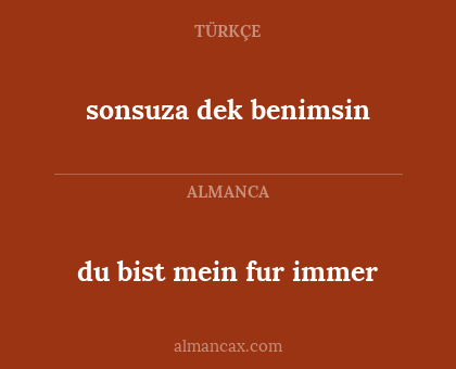 sonsuza dek benimsin - du bist mein fur immer