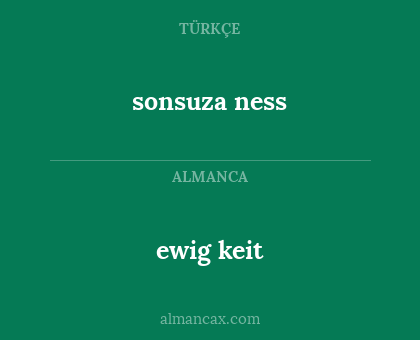 sonsuza ness - ewig keit