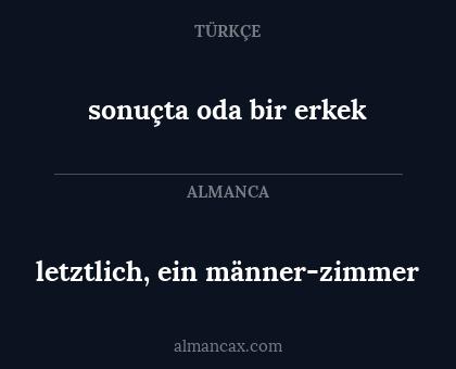letztlich, ein männer-zimmer - sonuçta oda bir erkek