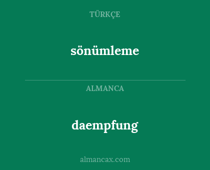 sönümleme - daempfung