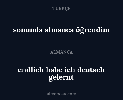 sonunda almanca öğrendim - endlich habe ich deutsch gelernt