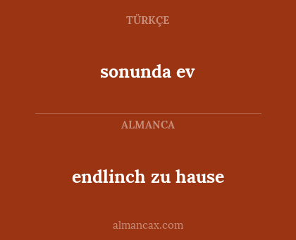 endlinch zu hause - sonunda ev