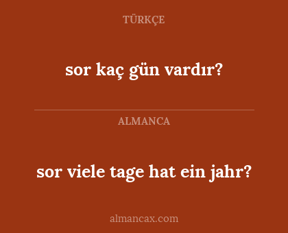 sor viele tage hat ein jahr? - sor kaç gün vardır?