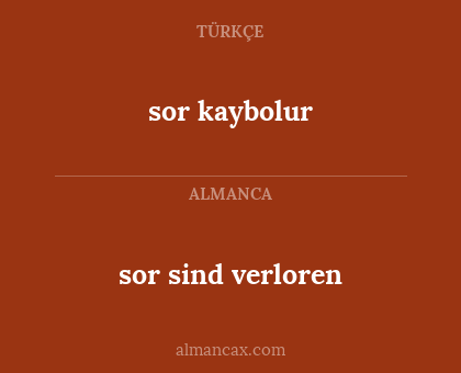 sor sind verloren - sor kaybolur