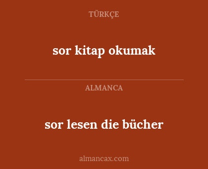 sor kitap okumak - sor lesen die bücher